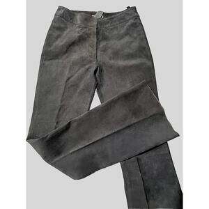 GEORGIOU STUDIO Gray Suede Leather Size 2 Women's Bootcut Pants NWT $119 #3